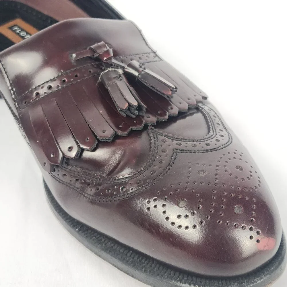 Florsheim Men's 10.5‎ Lexington Wingtip Dress Shoe Tassel Burgundy Leather